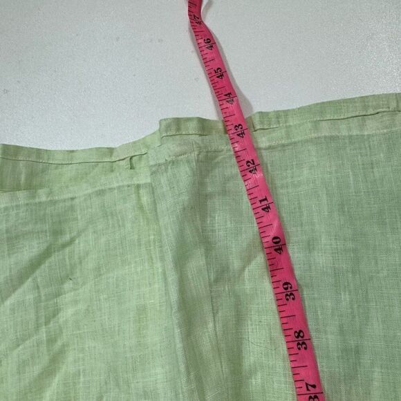 Elementree Midi Dress Womens Large Green LInen 3/4 Sleeve Comfort Shift Tunic - Picture 8 of 10